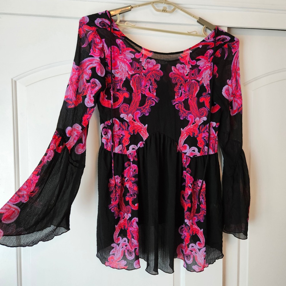 Intimately Free People Symphony Dress SP Flowy Sheer Oversized Boho Whimsigoth